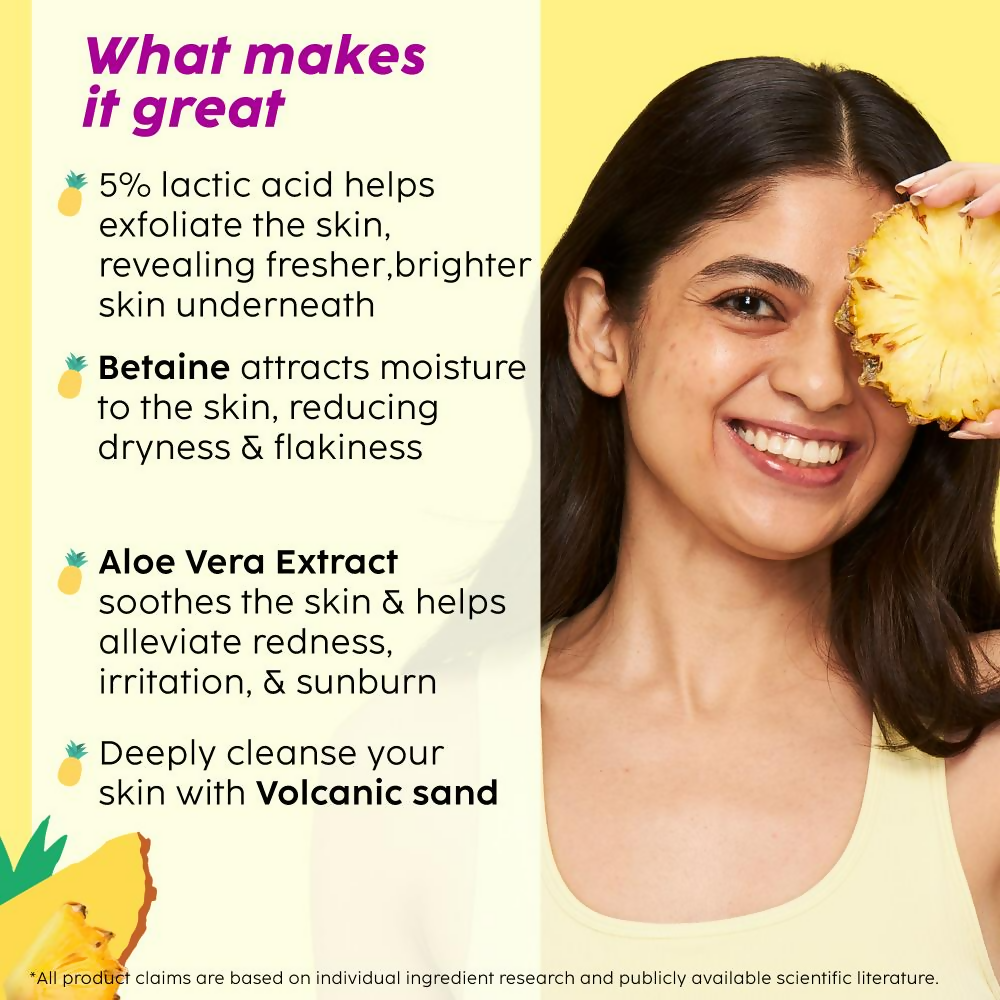 PLIX The Plant Fix Pineapple 5% Lactic Acid Body Wash Exfoliates Dry, Rough & Strawberry Skin | Grocsy