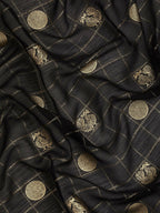 Ahalyaa Women's Traditional Semi Stitch Saree - Black | Grocsy