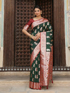 Shree Shyam Fashion Green Silk Saree | Grocsy