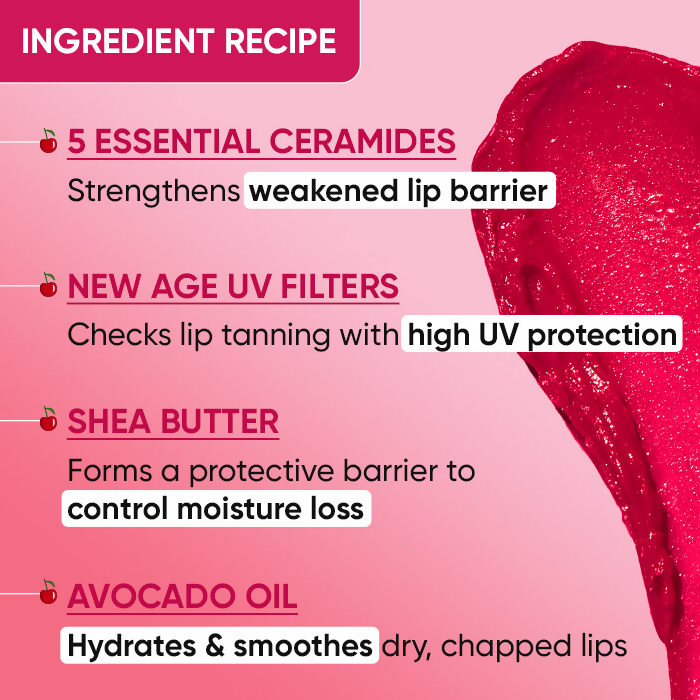 Dot & Key Barrier Repair Hydrating Lip Balm SPF 50 With Ceramides & Peptides Cherry Crimson | Grocsy