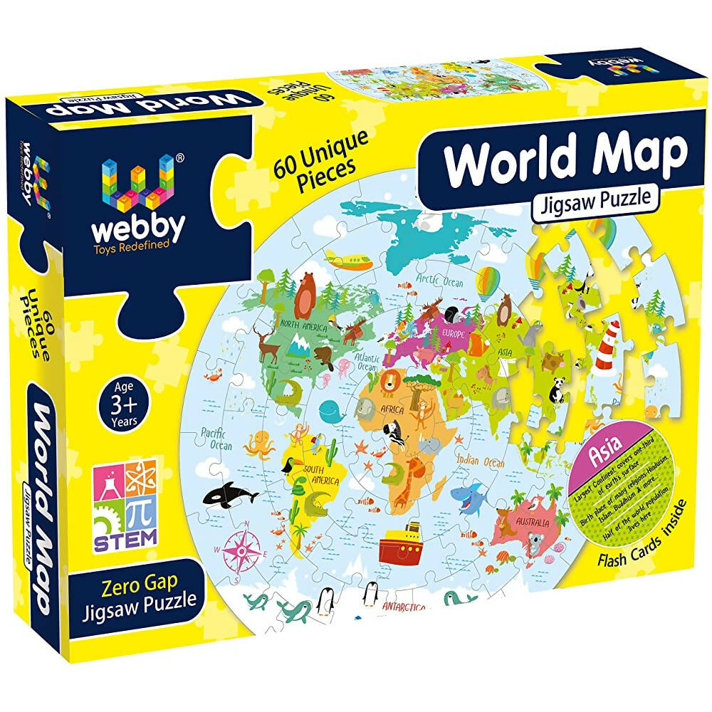Webby Amazing World Map Jigsaw Floor Puzzle 60 Pcs | Grocsy