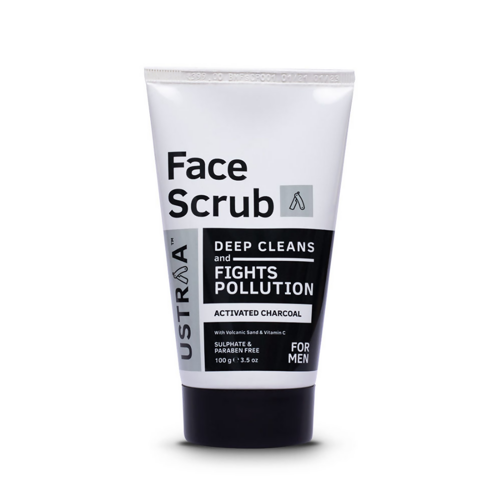 Ustraa Activated Charcoal Face Scrub For Men | Grocsy