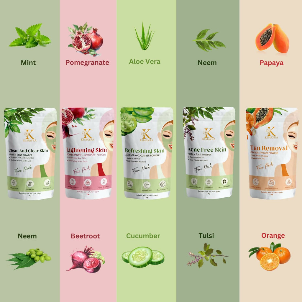 Kimayra Tanning Face Pack Combo Powder for Natural Brightening Skin | Grocsy