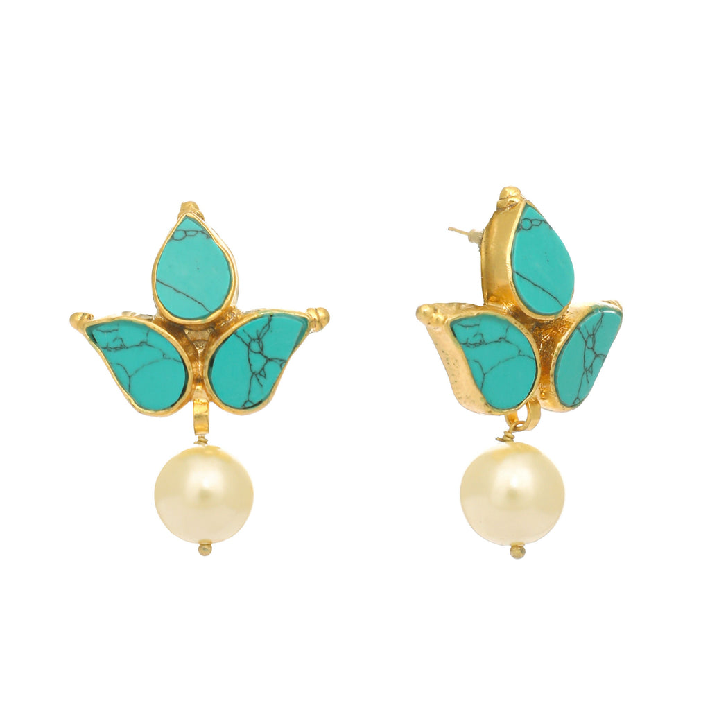 Nuyug 22K Gold Plated Cerulean Studs | Grocsy