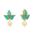 Nuyug 22K Gold Plated Cerulean Studs | Grocsy