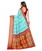 Vamika Cotton Sky Blue Jari Border Bollywood Style Saree (DINO SKY BLUE) | Grocsy