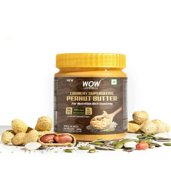 Wow Life Science Crunchy Superseeds Peanut Butter | Grocsy