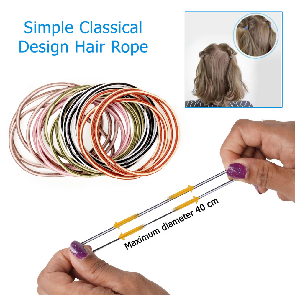 Bronson Professional Elastic Hair Rubber Bands Hair Ties Soft Stretchable Twin Colour | Grocsy