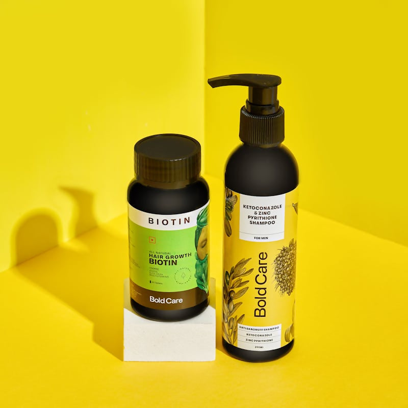 Bold Care Anti-dandruff Shampoo + Biotin Supplements Combo | Grocsy