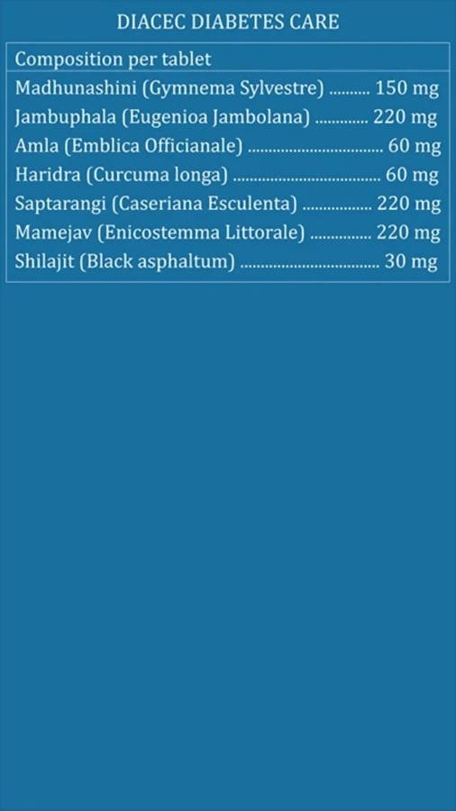 Purayati Diacec Diabetes Care Tablets | Grocsy