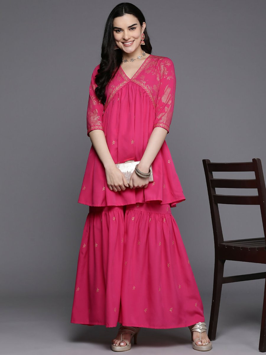 Ahalyaa Women's Traditional Wear Co-ods - Pink | Grocsy