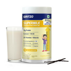 Gritzo SuperMilk Growth+ (Formerly Height+) Unsweetened Drink Mix (10-12y Girls) 12g Protein Powder - Creamy Vanilla | Grocsy