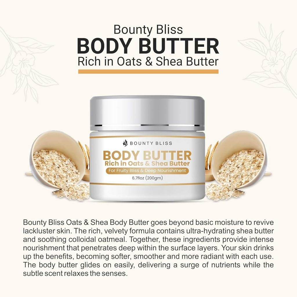 Bounty Bliss Oats & Shea Body Butter Cream - Nourishing Moisturizer | Grocsy