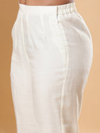 BohoJazz Sunehri Embroidered Kurta Pants with Dupatta - Ivory | Grocsy