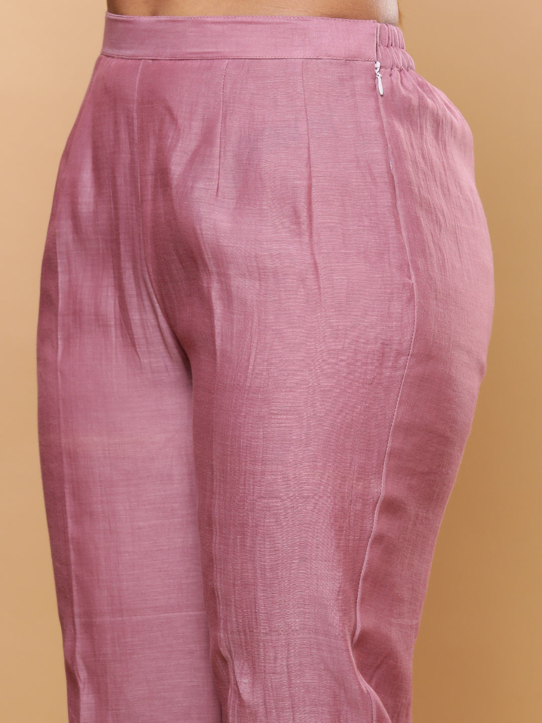 BohoJazz Nazm Embroidered Kurta Pants with Dupatta - Mauve | Grocsy