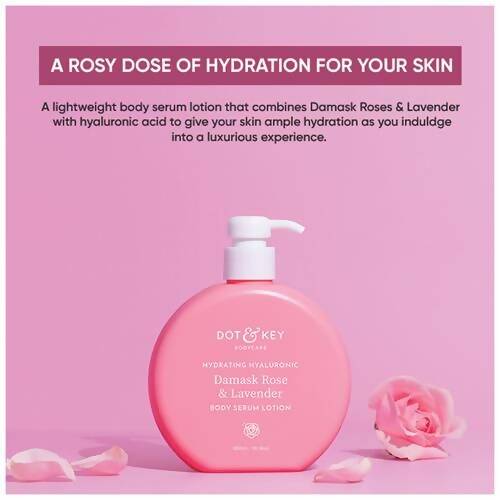 Dot & Key Hydrating Hyaluronic Damask Rose & Lavender Body Serum Lotion | Grocsy