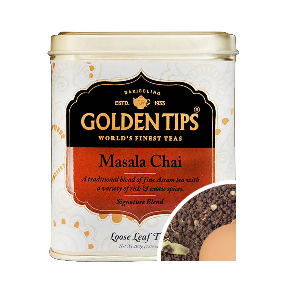 Golden Tips Masala Chai - Tin Can | Grocsy