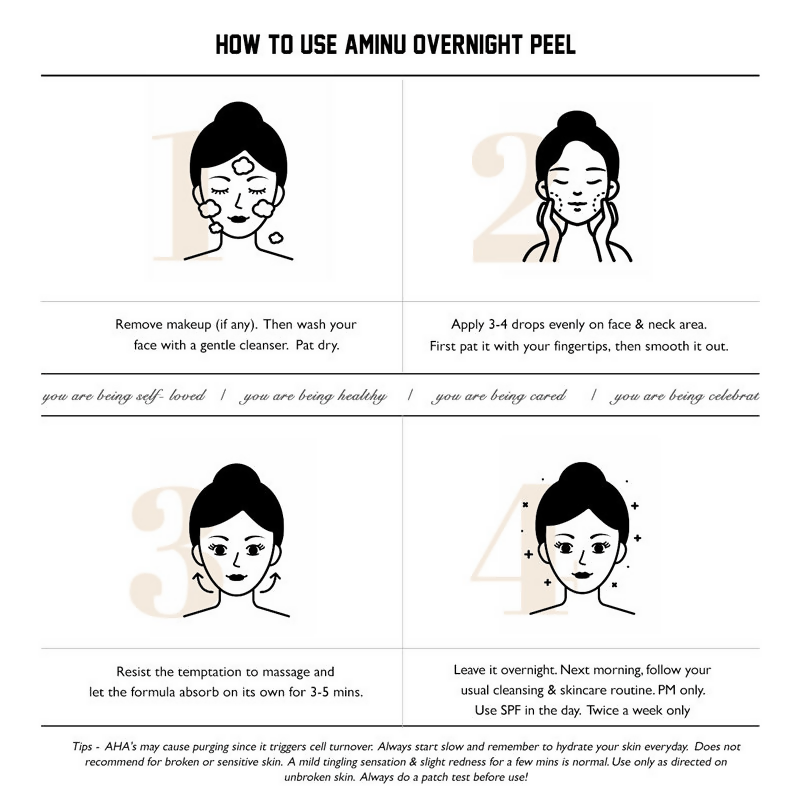 Aminu Overnight Peel for Dull, Uneven Skin & Congested Pores | Grocsy