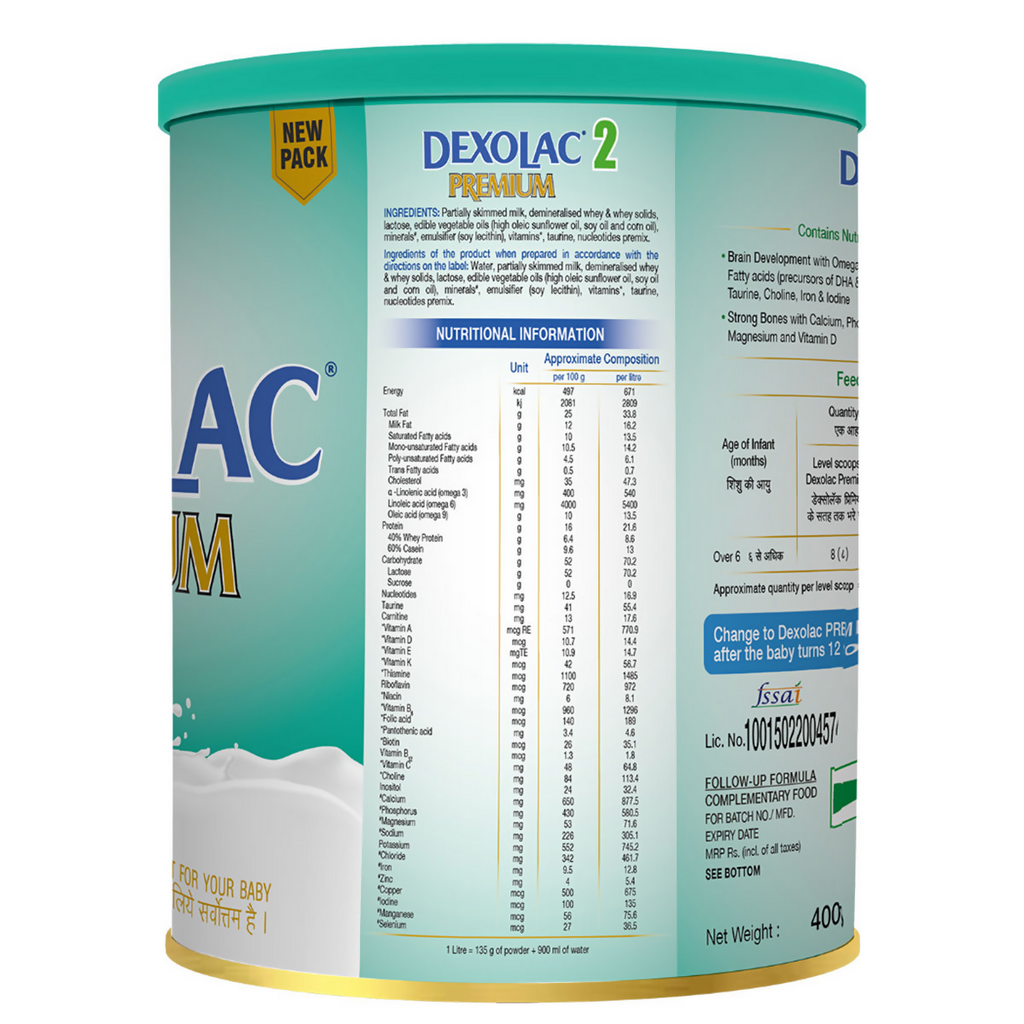Dexolac Premium Infant Formula Powder Stage 2 (From 6-12 Months) | Grocsy
