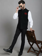 Even Apparels Nehru Jacket With Welt Pockets - Black | Grocsy