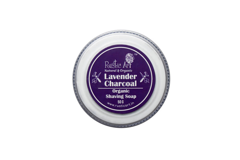 Rustic Art Lavender Charcoal Organic Shaving Soap | Grocsy
