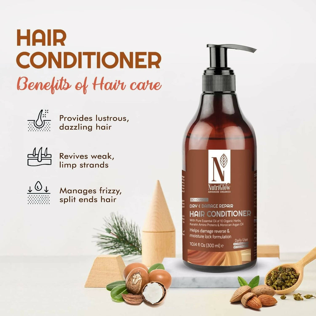 NutriGlow Advanced Organics Bio Advanced Daily Use Dry and Damage Repair Hair Conditioner | Grocsy