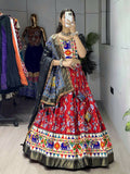 Yash Enterprise Red Silk Embroidery Semi Stitched Navratri Chaniya Choli | Grocsy