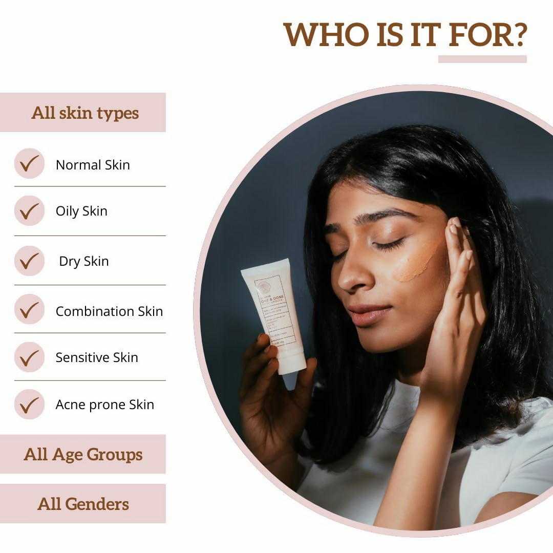 Sandiva One & Done Tinted Sunscreen With Zinc Oxide, SPF 35 PA++++, No White Cast - Tint 22 | Grocsy