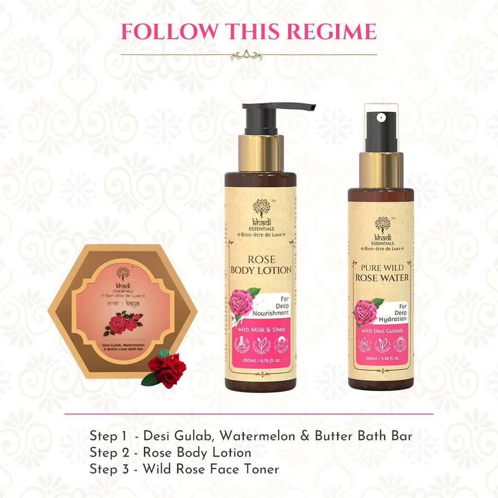 Khadi Essentials Rose Body Lotion | Grocsy