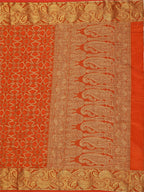 Mimosa Women's Rust Orange Patola Art Silk Saree | Grocsy