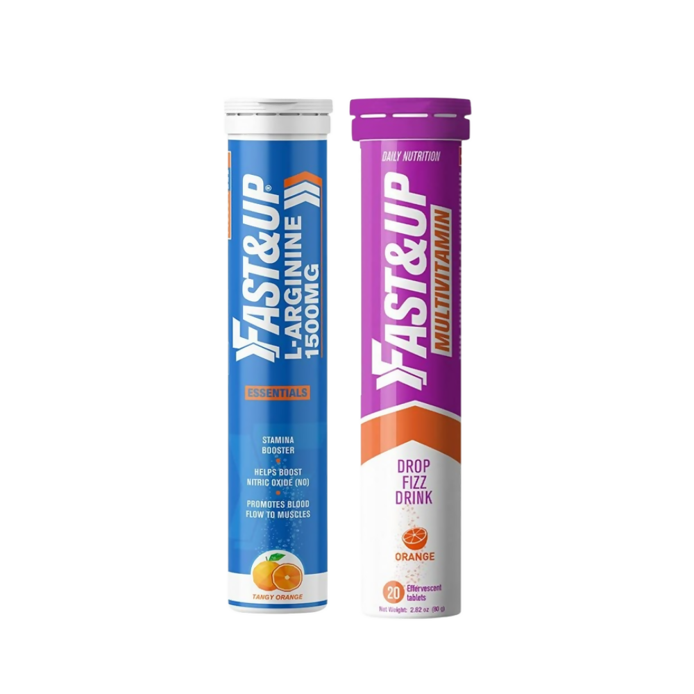 Fast&Up L-Arginine Essentials 1500 Mg & Vitalize Multivitamin Tablets - Orange Flavor | Grocsy
