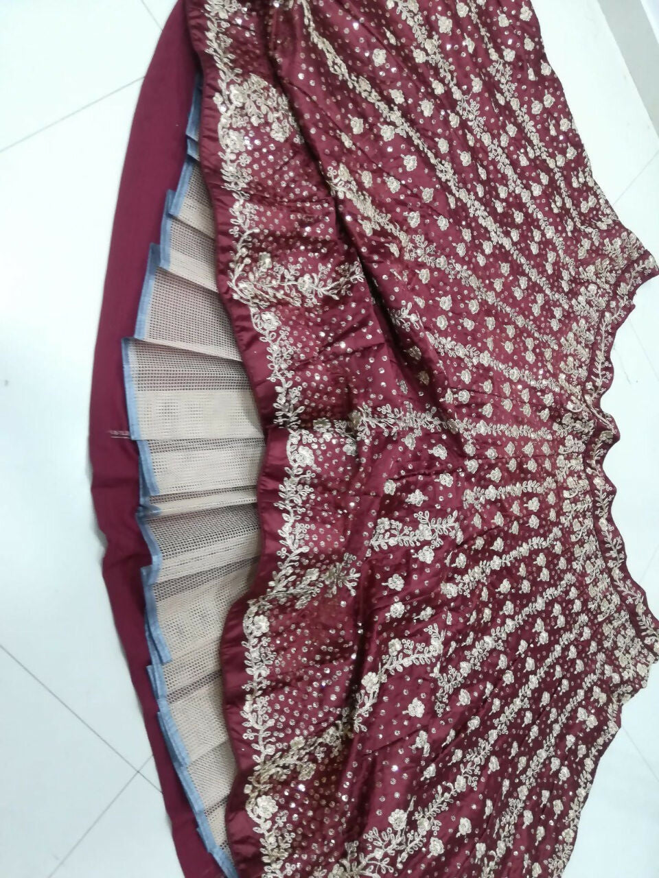Jyoti Fashion Classy Maroon Silk 3MM Sequins with Thread & Coding Embroidery Lehenga Choli with Dupatta | Grocsy