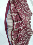 Jyoti Fashion Classy Maroon Silk 3MM Sequins with Thread & Coding Embroidery Lehenga Choli with Dupatta | Grocsy