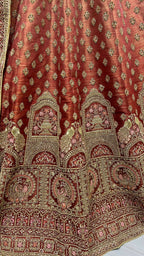 Jyoti Fashion Women's Scarlet Bridal Net Fancy Dori & Sequins Multi Thread Embroidered with Diamond Work Wedding Lehenga Choli | Grocsy