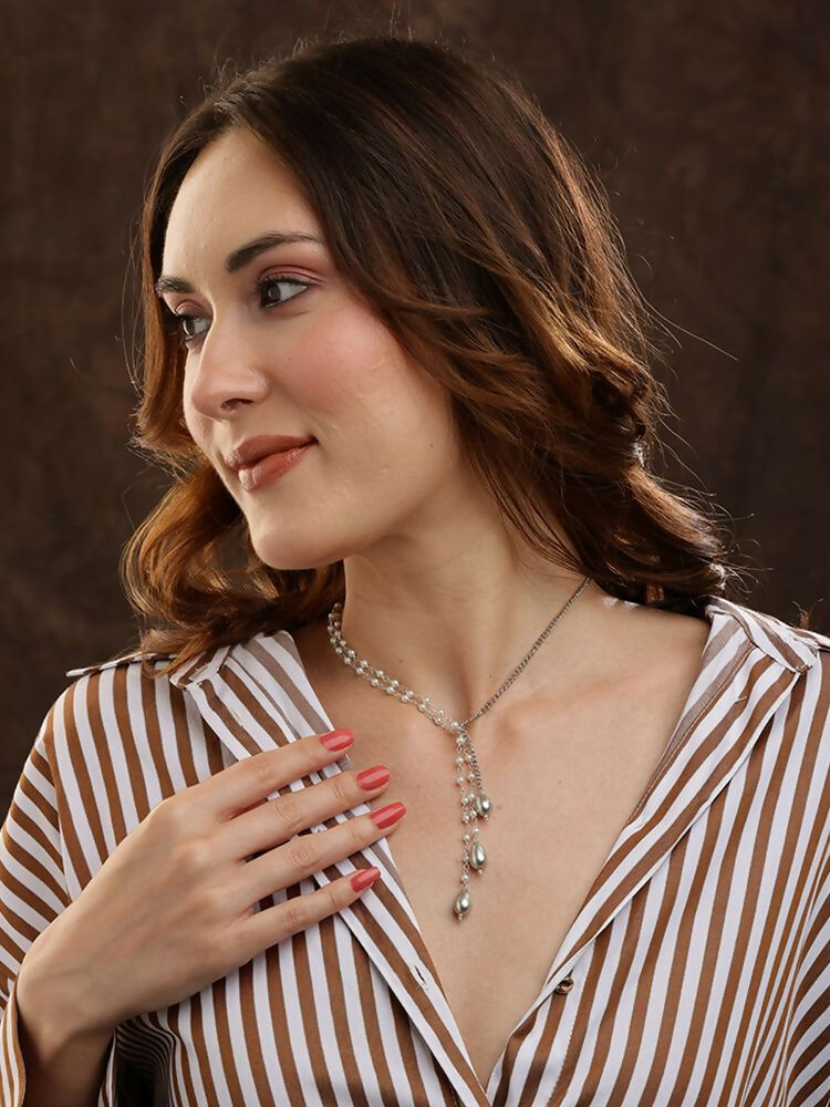 Beaded one sided motif necklace - Ruby Raang | Grocsy