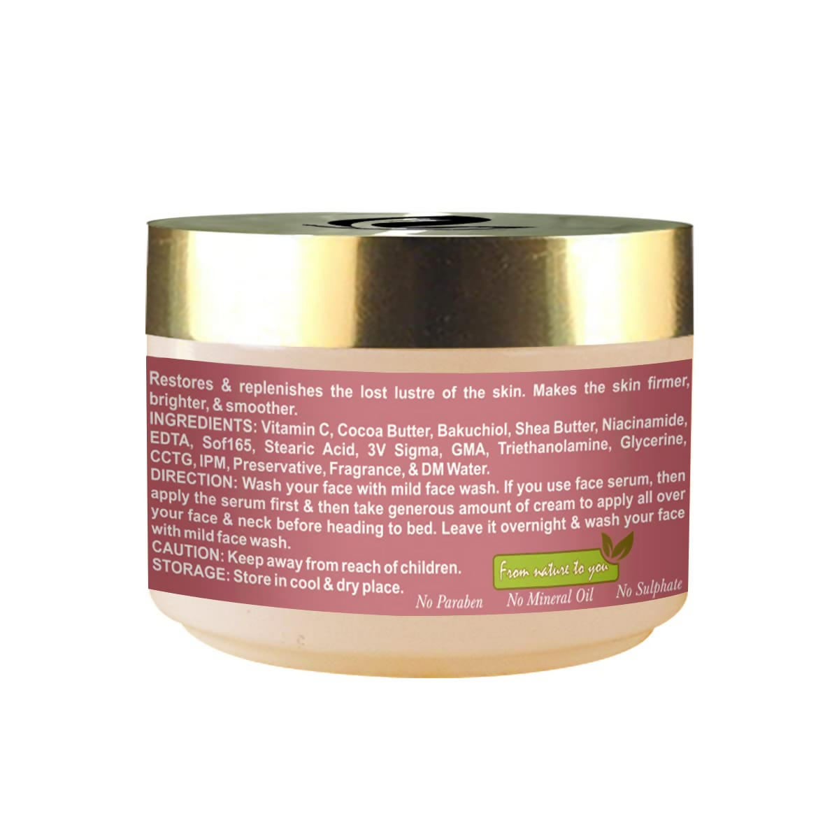 Urbaano Herbal Vitamin C Night Cream Glow | Grocsy