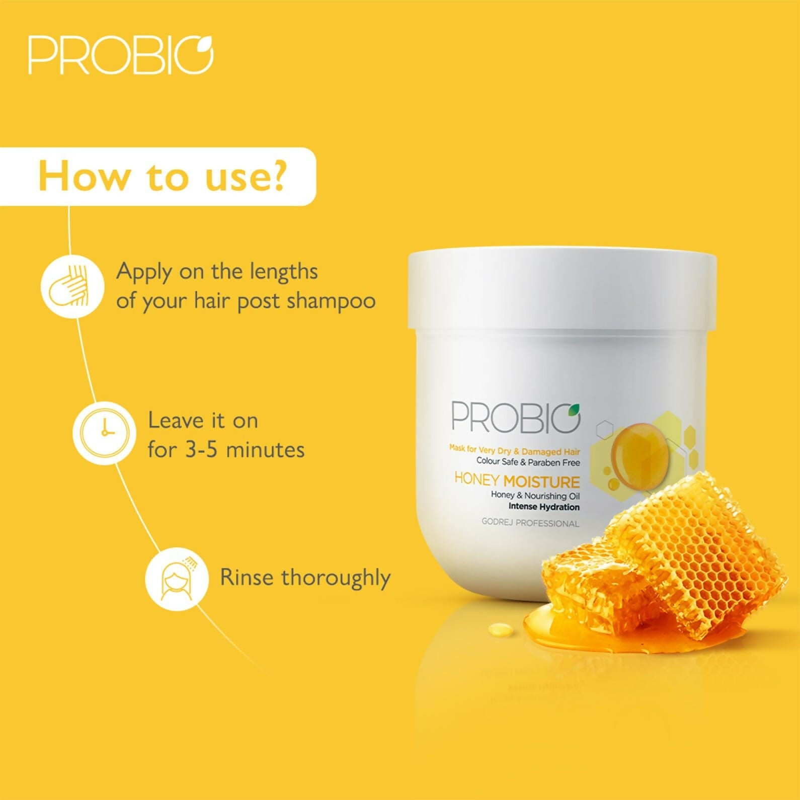 Godrej Professional Probio Honey Moisture Hair Mask | Grocsy
