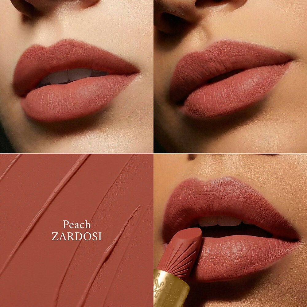 Kay Beauty x Falguni Shane Peacock Luxe Matte Lipstick - Peach Zardosi | Grocsy