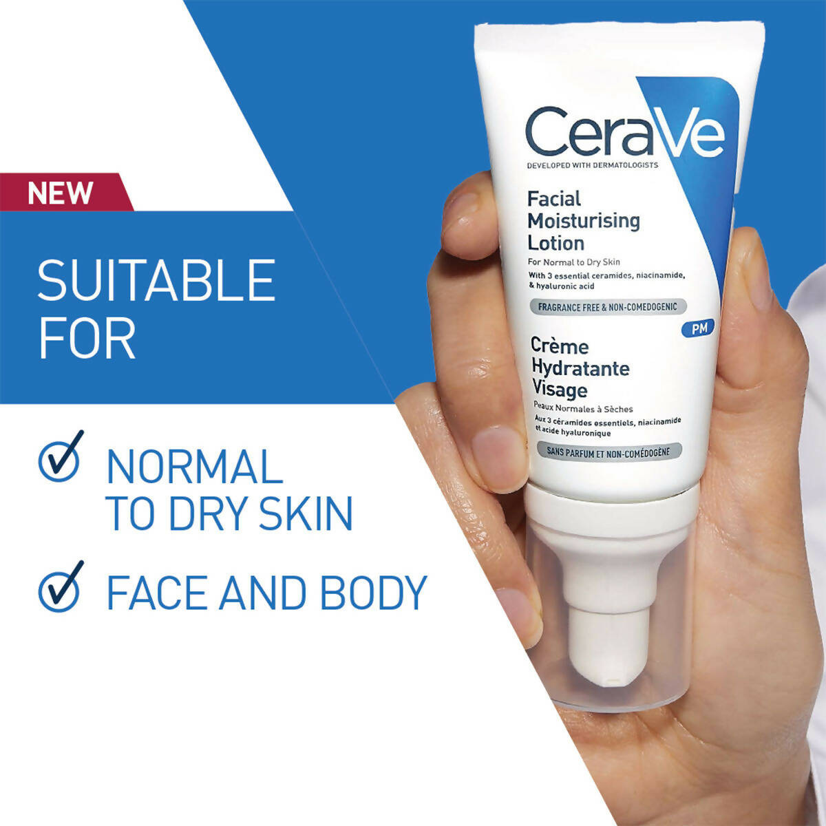 Cerave PM Facial Moisturising Lotion for Normal to Dry Skin | Grocsy