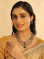 Nuyug 18K Gold Plated Emerald Elysian Layered Necklace Set | Grocsy