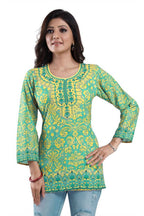 Snehal Creations Fabulous Lime Green Summer Cool Printed Tunic | Grocsy