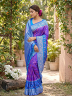 Shree Shyam Fashion Purple Soft Silk Saree | Grocsy