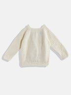 Chutput Kids Woollen Hand Knitted Full Sleeves Deer Detail Sweater For Baby Boys - Cream | Grocsy