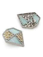 Kundan and Beaded Onyx Earrings in Blue- Ruby Raang | Grocsy