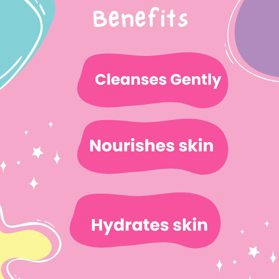 Puddles Organic Unicorn Magic BodyWash Gel (Age 2-12 Yrs), Coconut cleansers Essential Oil | Grocsy