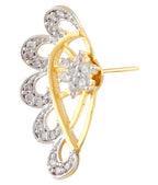 Gold-Polished Alloy American Diamond Small Earrcuff - The Pari