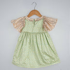 Pink Cow Fashions Gold & Green Printed Dress | Grocsy