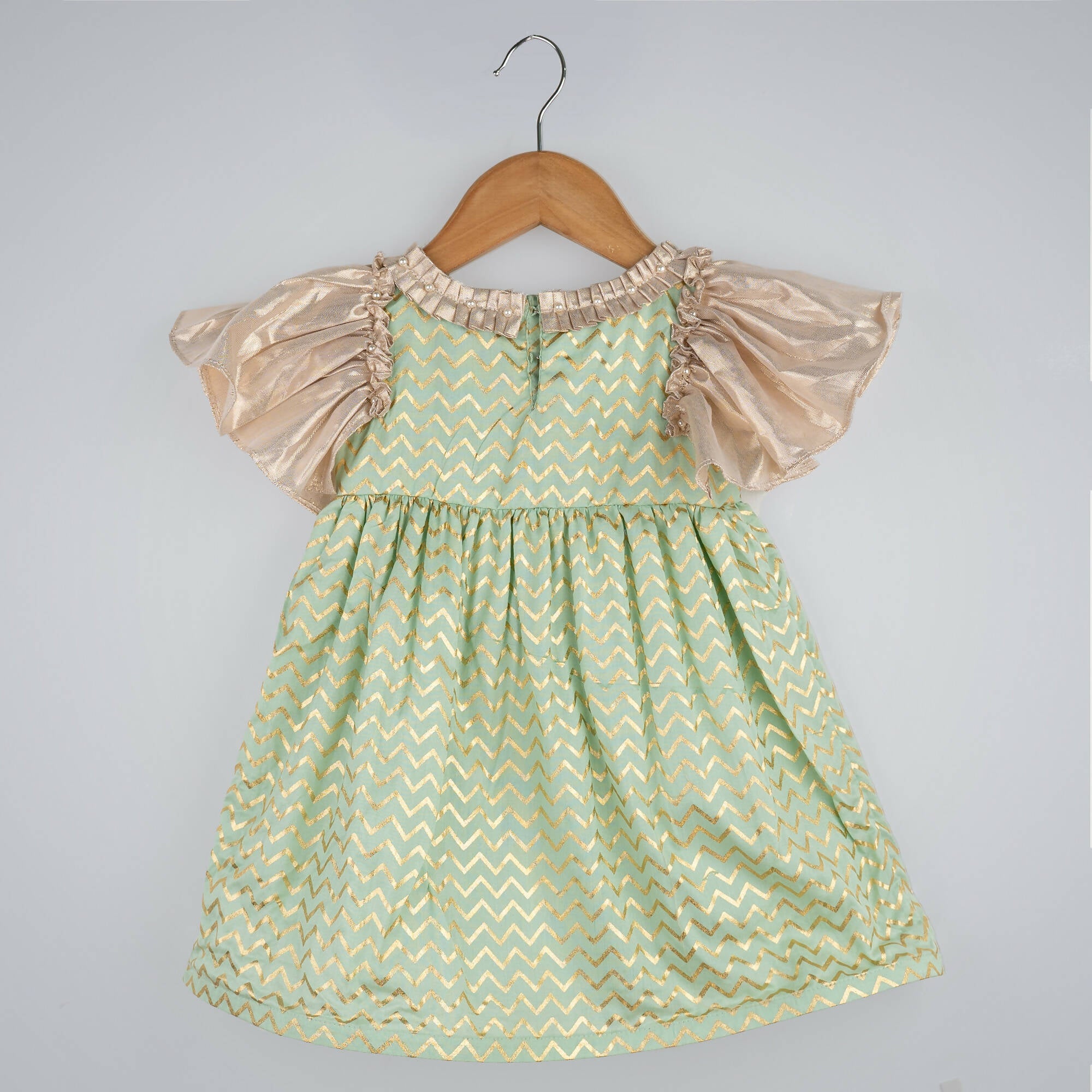 Pink Cow Fashions Gold & Green Printed Dress | Grocsy