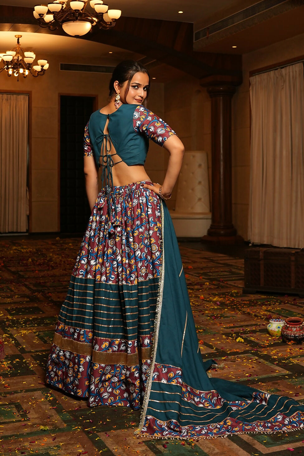 AI Fashion Rama Crepe Designer Navratri Wear Lehenga Choli Collection | Grocsy