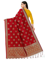 Mimosa Women's Banarasi Art Silk Floral Maroon Dupatta (Free Size) | Grocsy